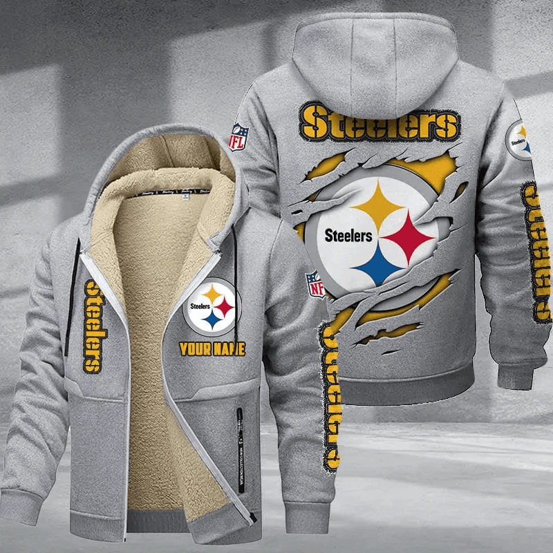 Pittsburgh Steelers DMTZ0380 Premium Thick Zip-Up Hoodie