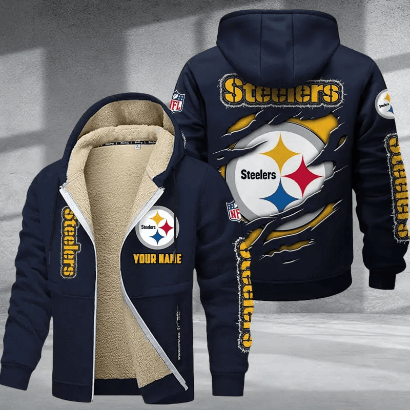 Pittsburgh Steelers DMTZ0380 Premium Thick Zip-Up Hoodie