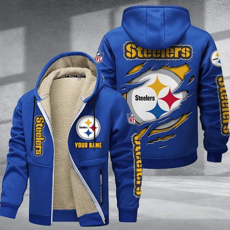 Pittsburgh Steelers DMTZ0380 Premium Thick Zip-Up Hoodie