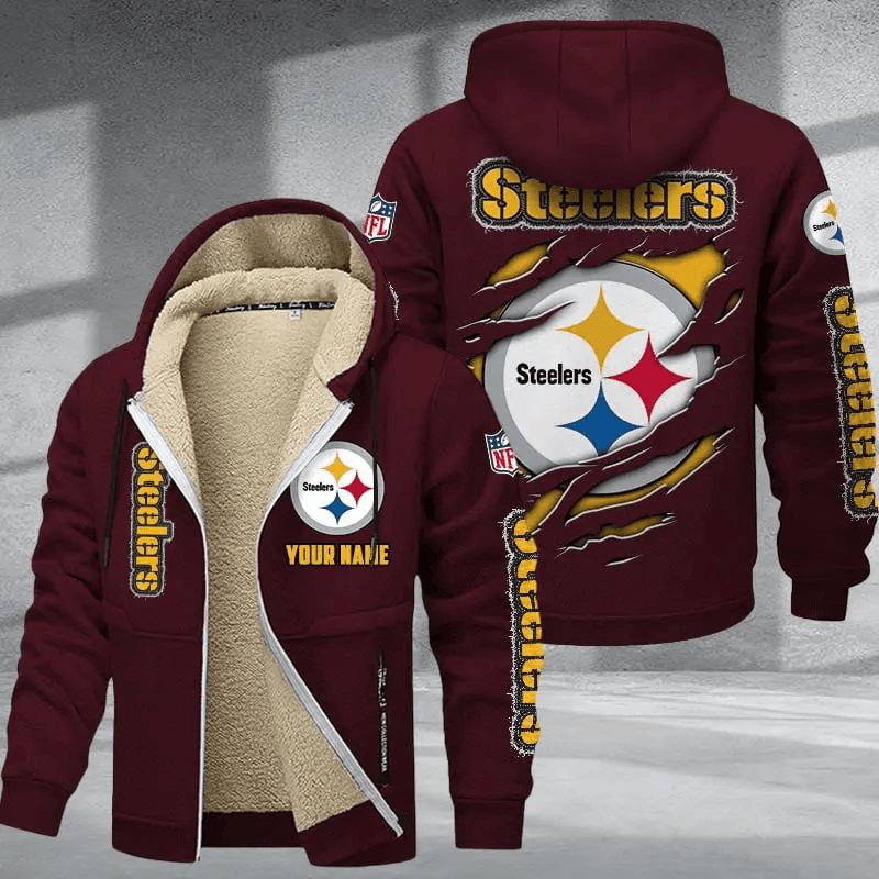 Pittsburgh Steelers DMTZ0380 Premium Thick Zip-Up Hoodie