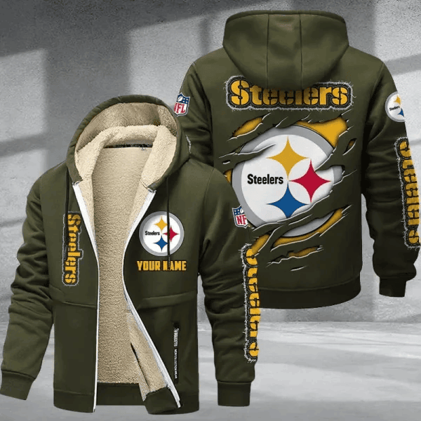 Pittsburgh Steelers DMTZ0380 Premium Thick Zip-Up Hoodie