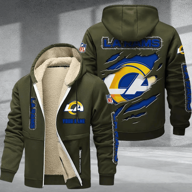 Los Angeles Rams DMTZ0372 Premium Thick Zip-Up Hoodie