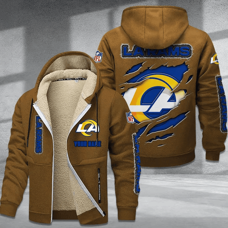 Los Angeles Rams DMTZ0372 Premium Thick Zip-Up Hoodie