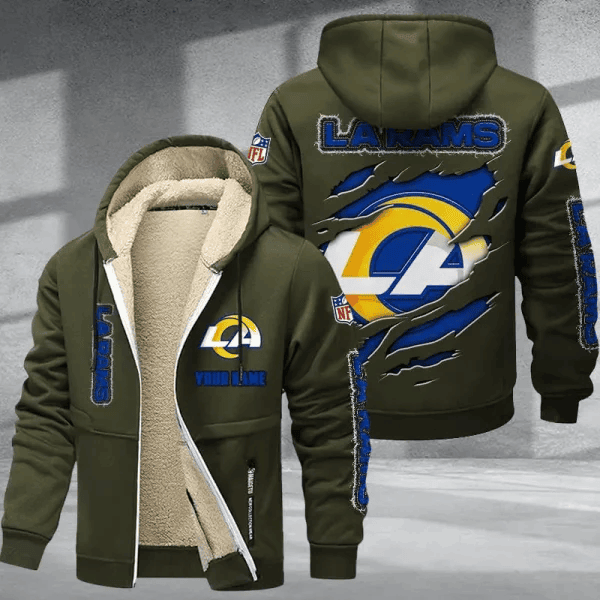 Los Angeles Rams DMTZ0372 Premium Thick Zip-Up Hoodie