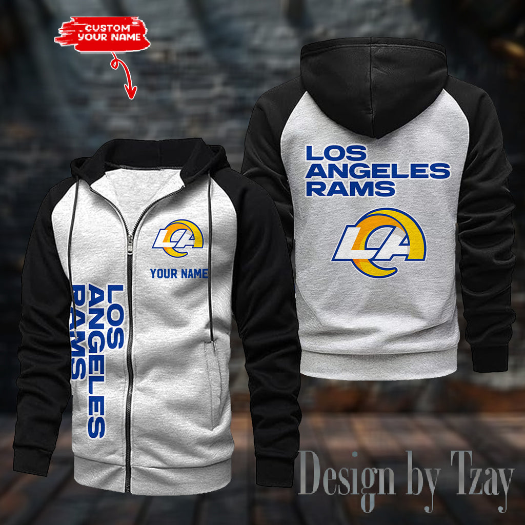 Los Angeles Rams Zip-Up Color Block Hoodie ANZ2DZH083