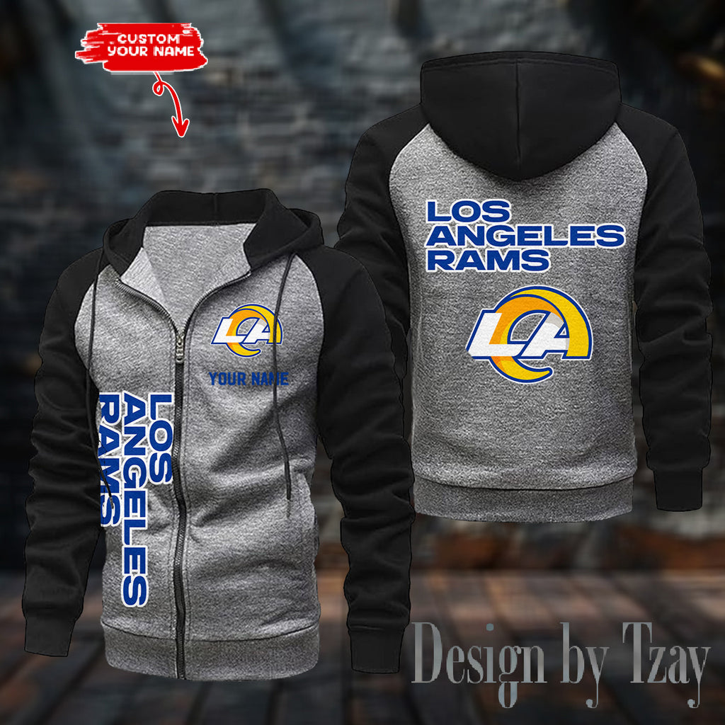 Los Angeles Rams Zip-Up Color Block Hoodie ANZ2DZH083