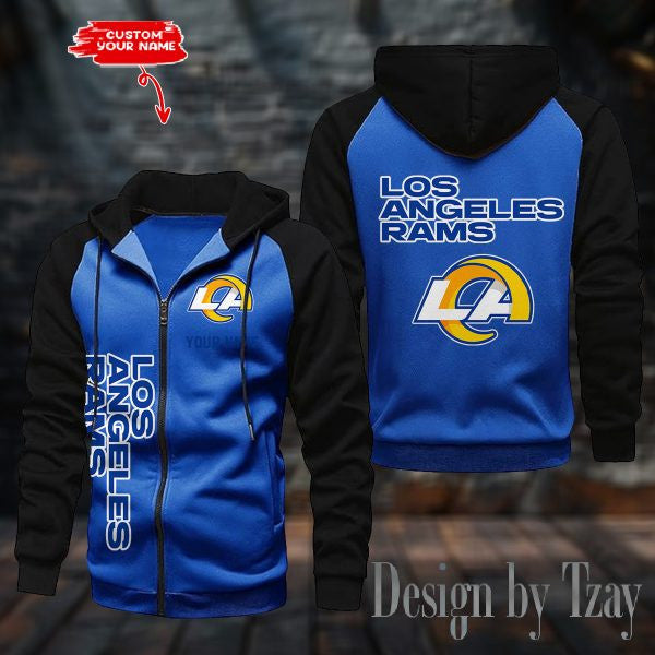 Los Angeles Rams Zip-Up Color Block Hoodie ANZ2DZH083