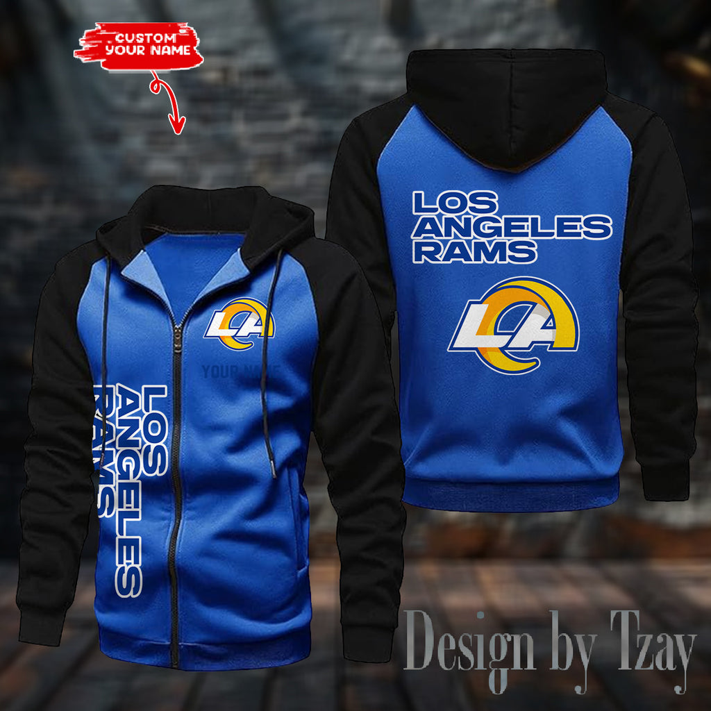 Los Angeles Rams Zip-Up Color Block Hoodie ANZ2DZH083