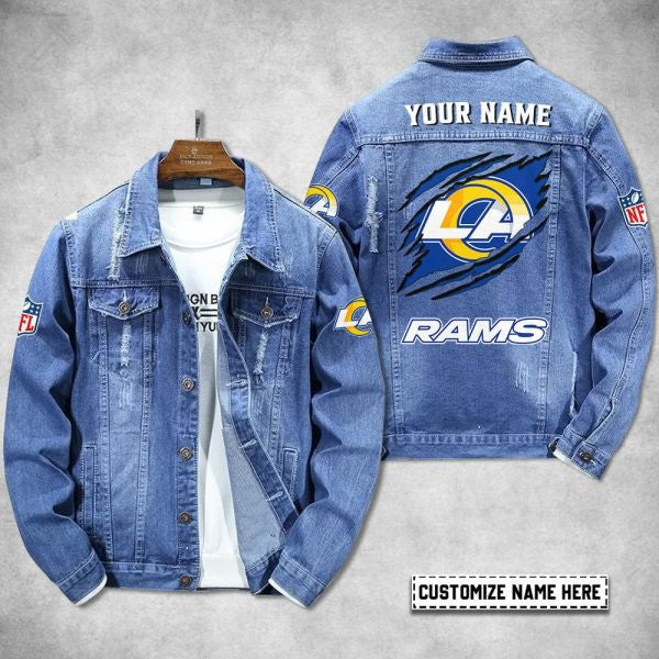 Los Angeles Rams Personalized Premium Denim Jacket S9DJ055
