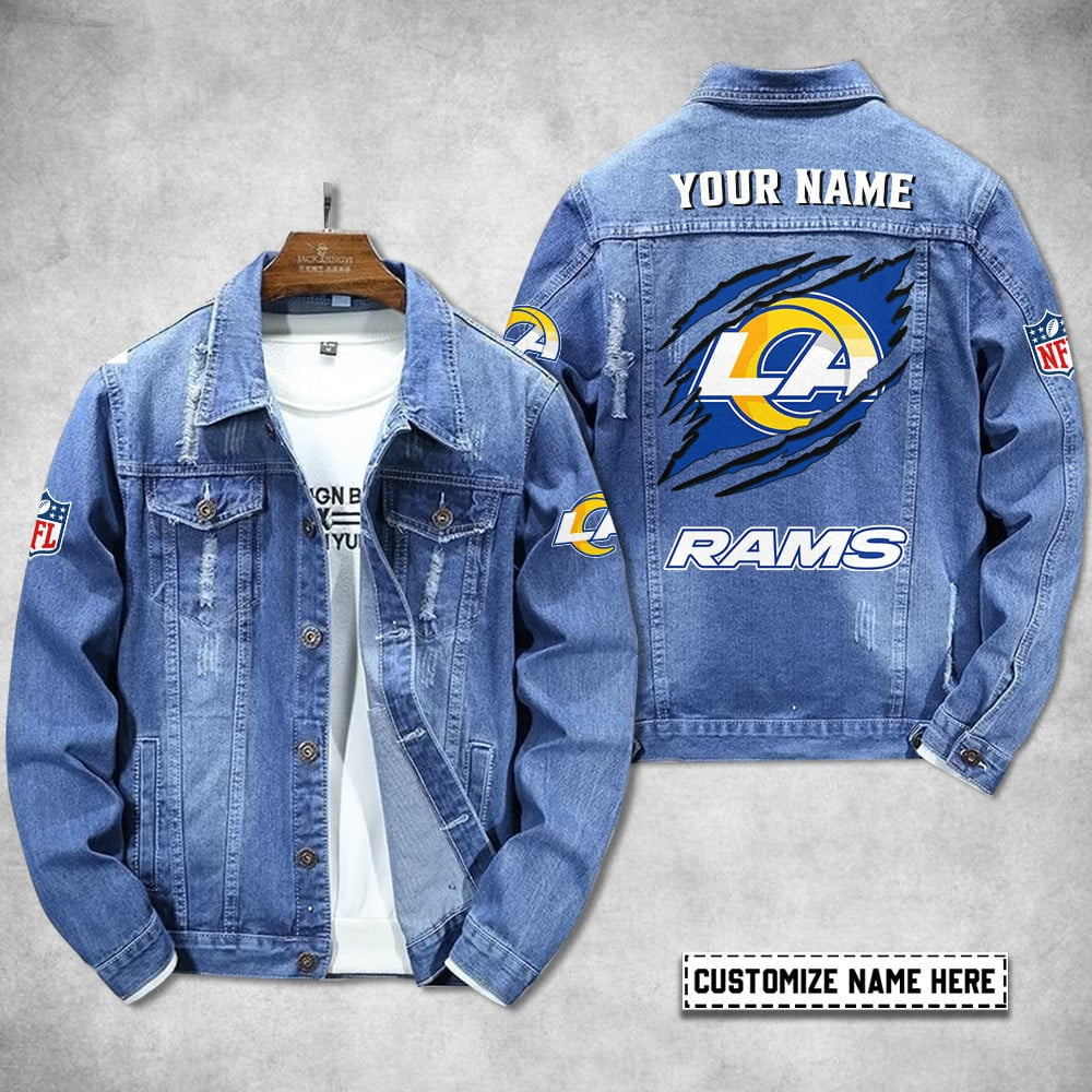 Los Angeles Rams Personalized Premium Denim Jacket S9DJ055