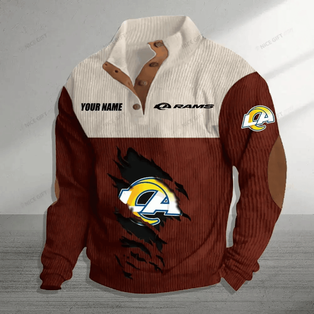 NFL Los Angeles Rams Color Block Stand Collar Sweatshirt CBSCS-K4B1S8