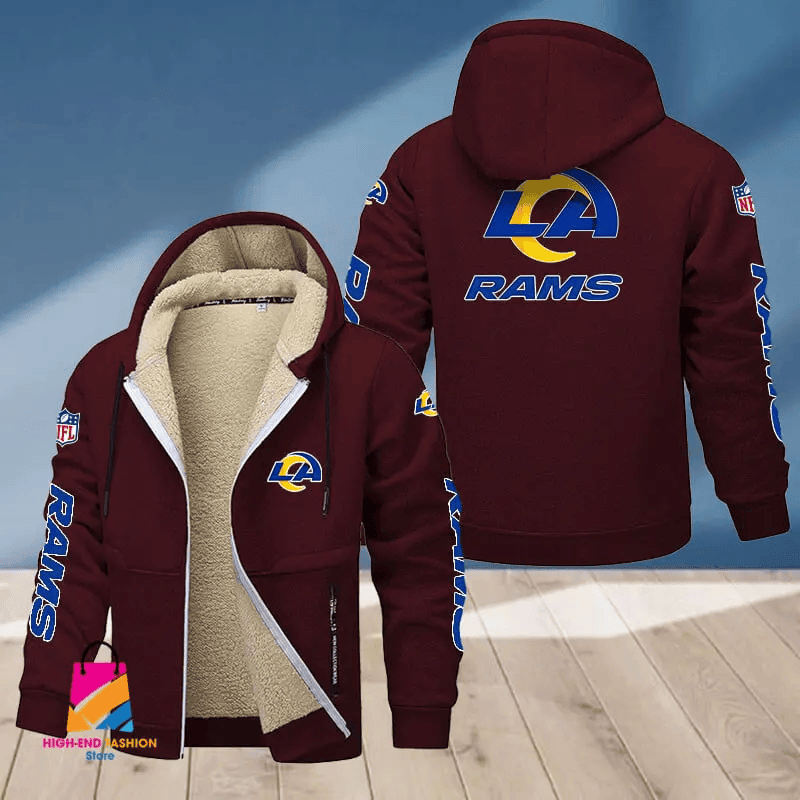 Los Angeles Rams Multicolor Premium Thick Zip-Up Hoodie ANZTZH019
