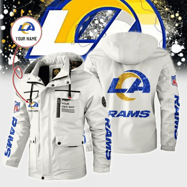 Los Angeles Rams Personalized Winter Windbreaker Jacket ANZWWJ019