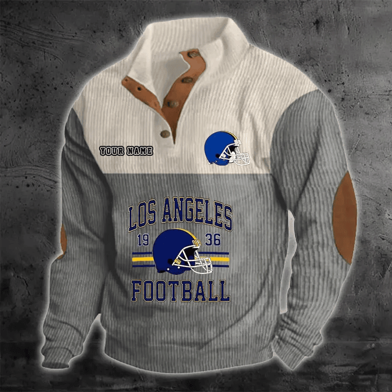 Los Angeles Rams S9DBSCH1187 Color Block Stand Collar Sweatshirt