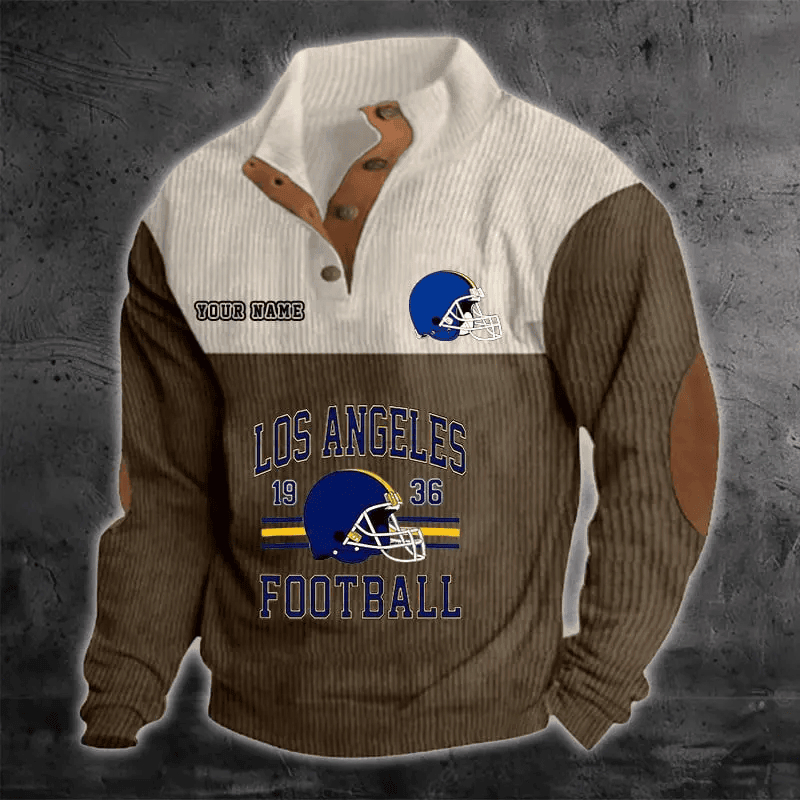 Los Angeles Rams S9DBSCH1187 Color Block Stand Collar Sweatshirt