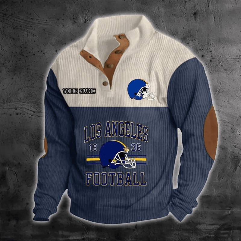 Los Angeles Rams S9DBSCH1187 Color Block Stand Collar Sweatshirt