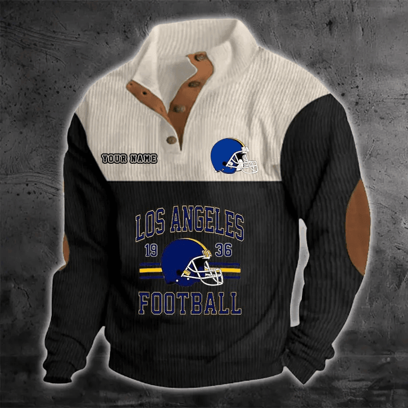 Los Angeles Rams S9DBSCH1187 Color Block Stand Collar Sweatshirt