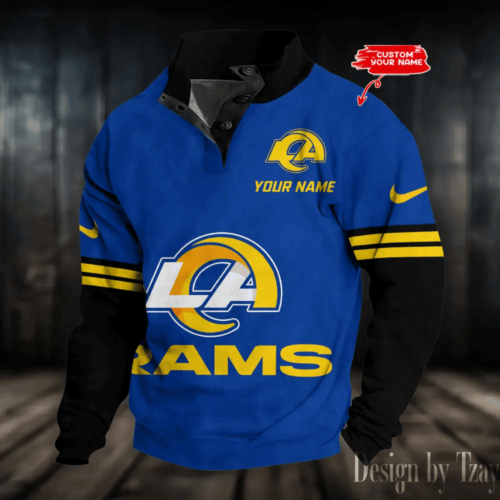 Los Angeles Rams NFL Premium Stand-Collar Game-Day Pullover - Engineered Warmth & Personalized Name S9DBSCH691
