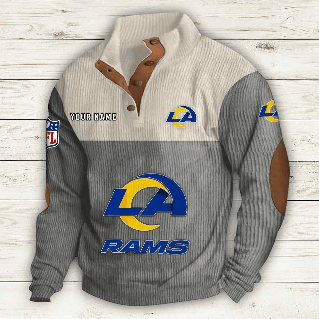Los Angeles Rams S9DBSCH654 Premium Stand-Collar Game-Day Pullover - Engineered Warmth & Personalized Name