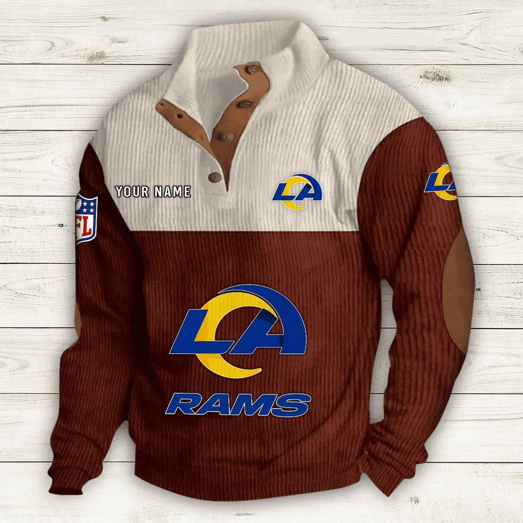 Los Angeles Rams S9DBSCH654 Premium Stand-Collar Game-Day Pullover - Engineered Warmth & Personalized Name