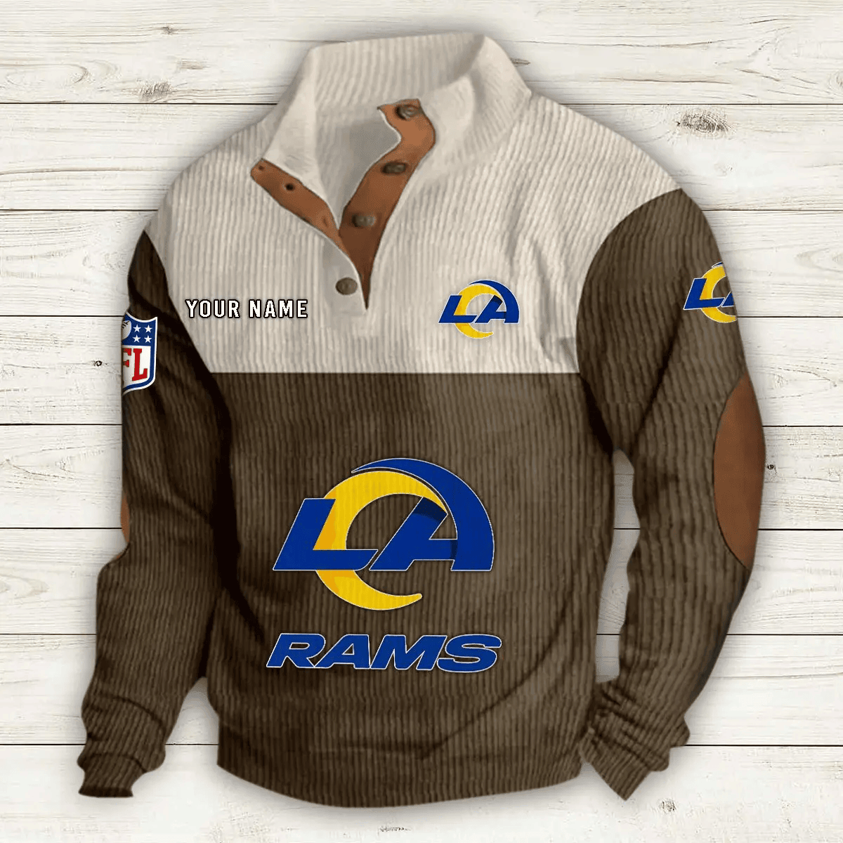 Los Angeles Rams S9DBSCH654 Premium Stand-Collar Game-Day Pullover - Engineered Warmth & Personalized Name