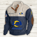 Los Angeles Rams S9DBSCH654 Premium Stand-Collar Game-Day Pullover - Engineered Warmth & Personalized Name