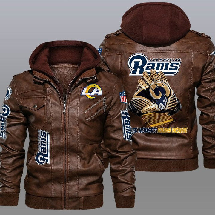 Los Angeles Rams Men’s Leather Coats DV20 ZPLT 19