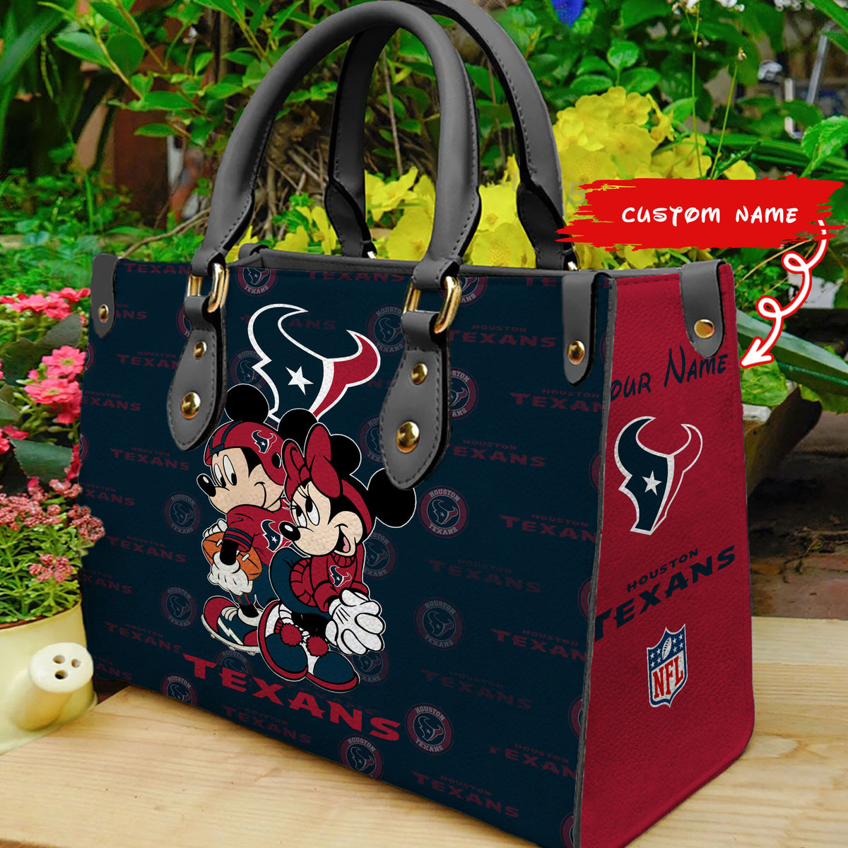 Houston Texans Personalized Leather Hand Bag BB92