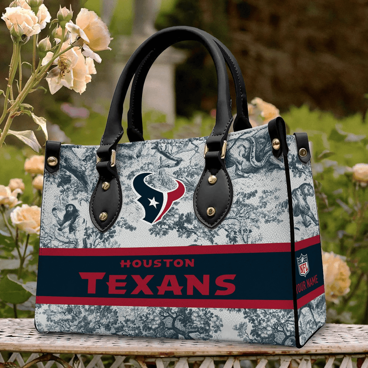 Houston Texans Personalized Leather Hand Bag BB324
