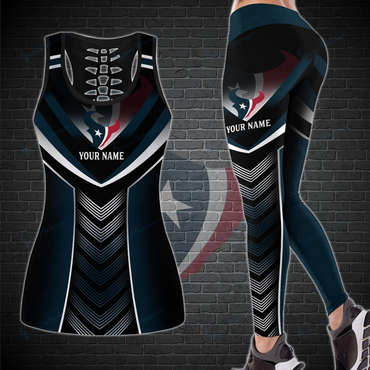 Houston Texans Personalized Leggings And Tank Top BG12