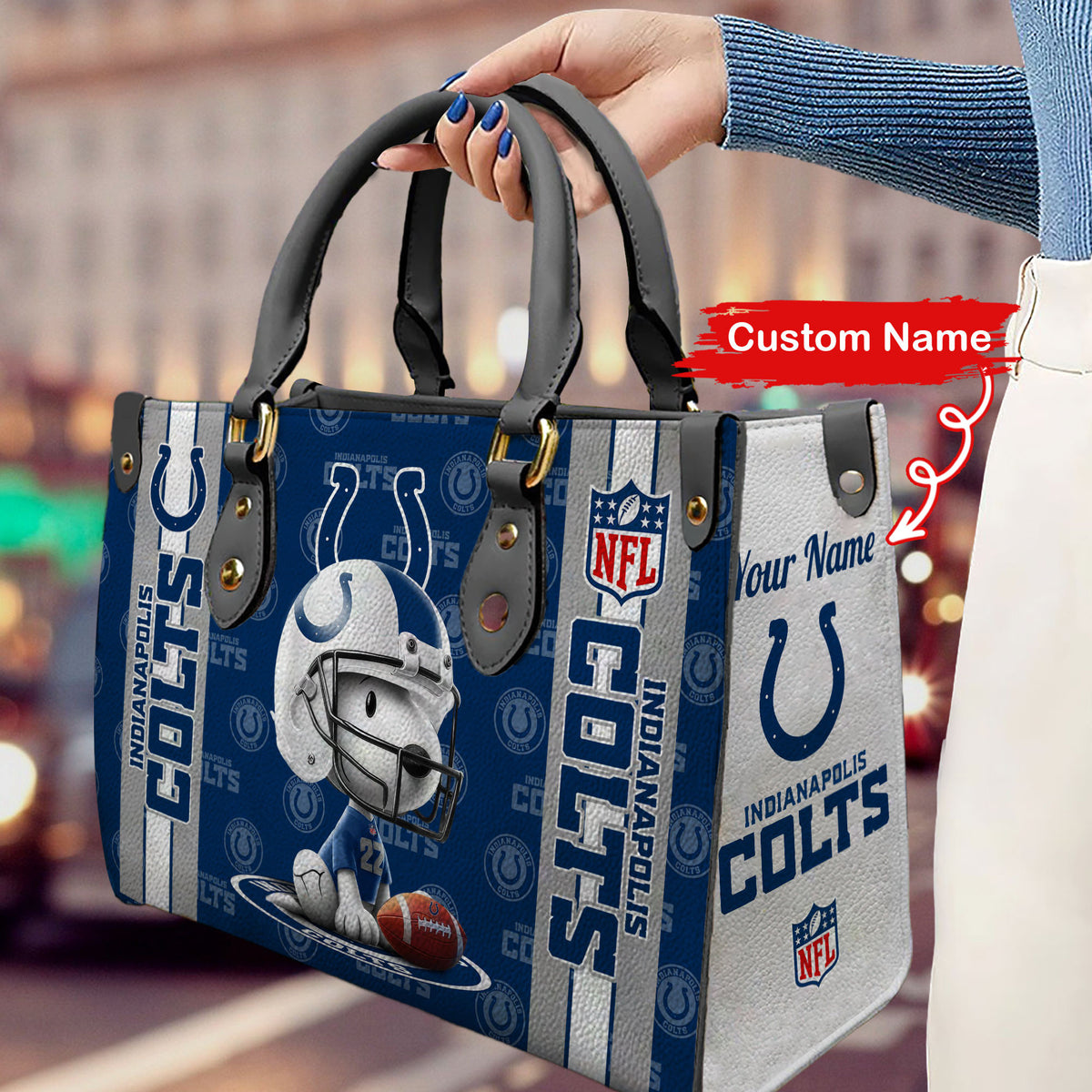 Indianapolis Colts Personalized Leather Hand Bag BBLTHB757