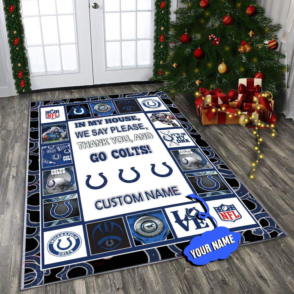 Indianapolis Colts Personalized Premium Rectangle Rug 28