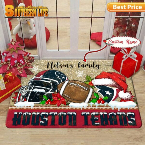 Houston Texans Christmas Personalized Doormat BGDMM515