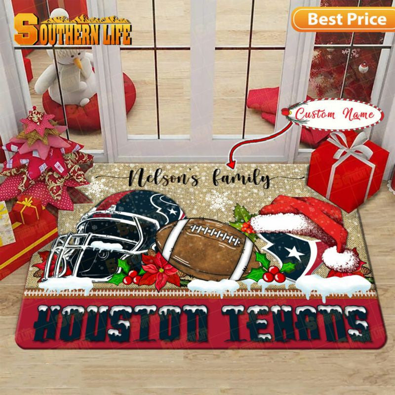 Houston Texans Christmas Personalized Doormat BGDMM515