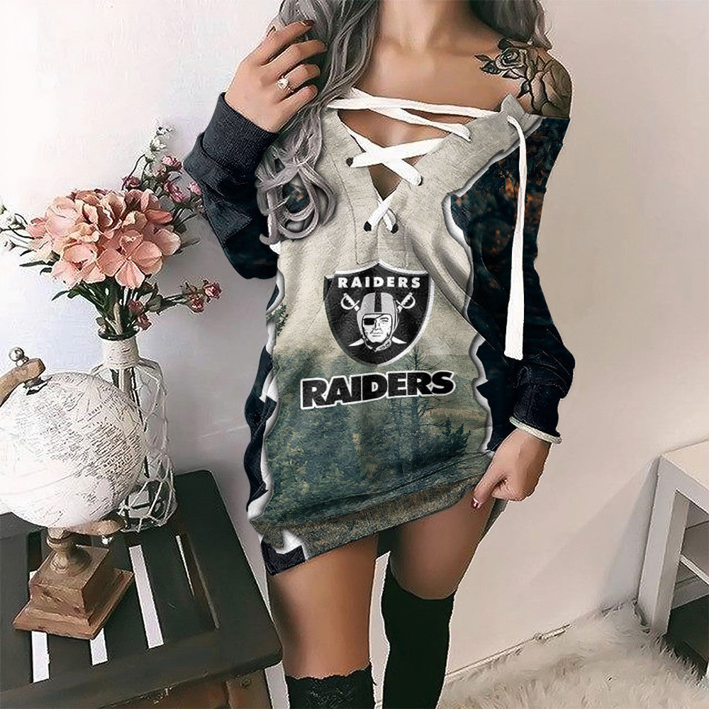 Las Vegas Raiders Lace-Up Sweatshirt BG06