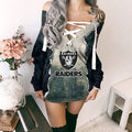 Las Vegas Raiders Lace-Up Sweatshirt BG06