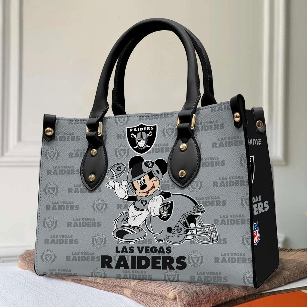 Las Vegas Raiders Personalized Leather Hand Bag BB418