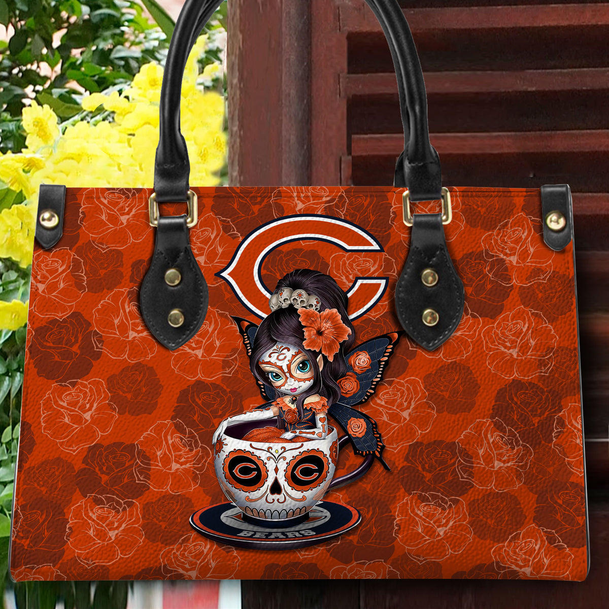 Chicago Bears Personalized Leather Hand Bag BB53