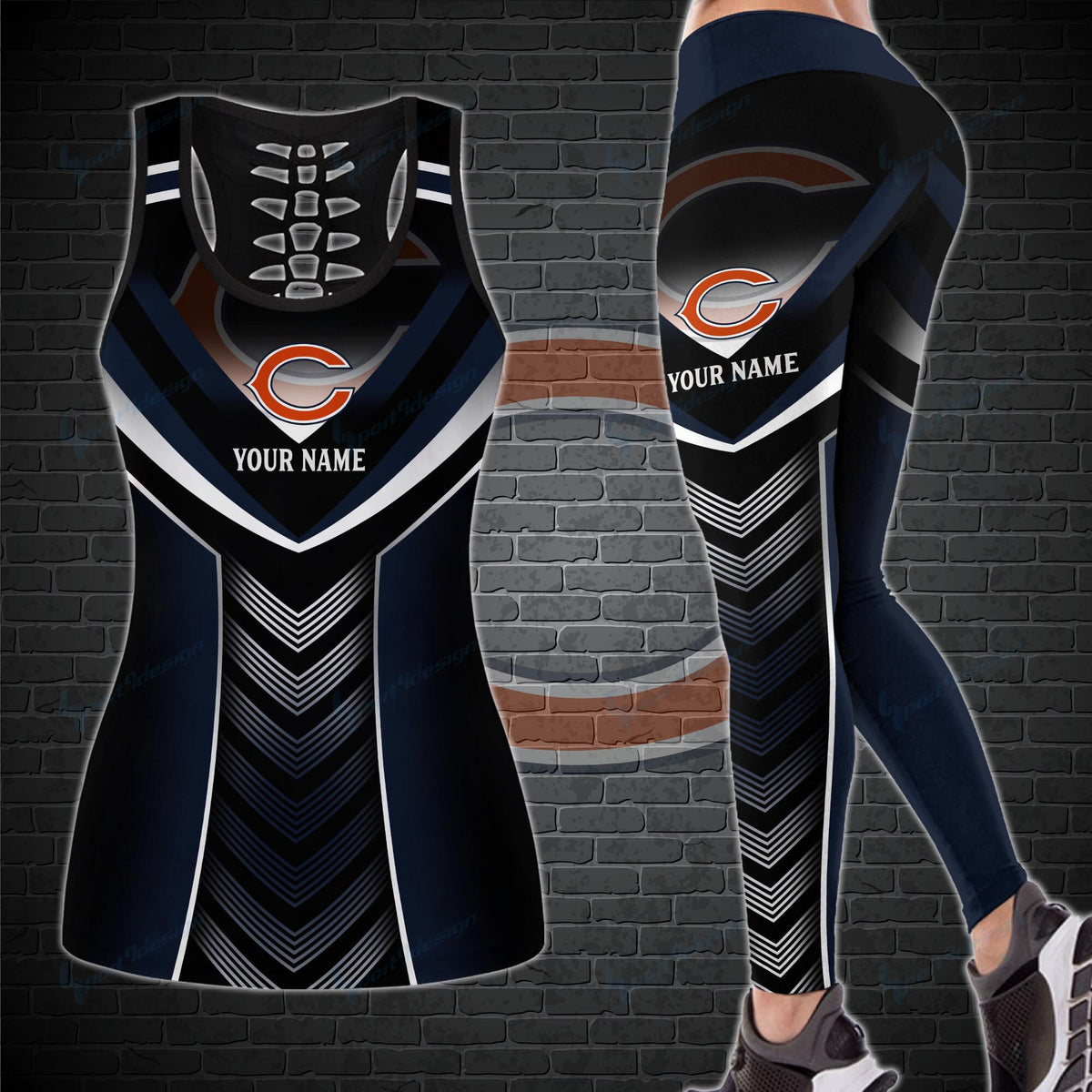 Chicago Bears Personalized Leggings And Tank Top BG06
