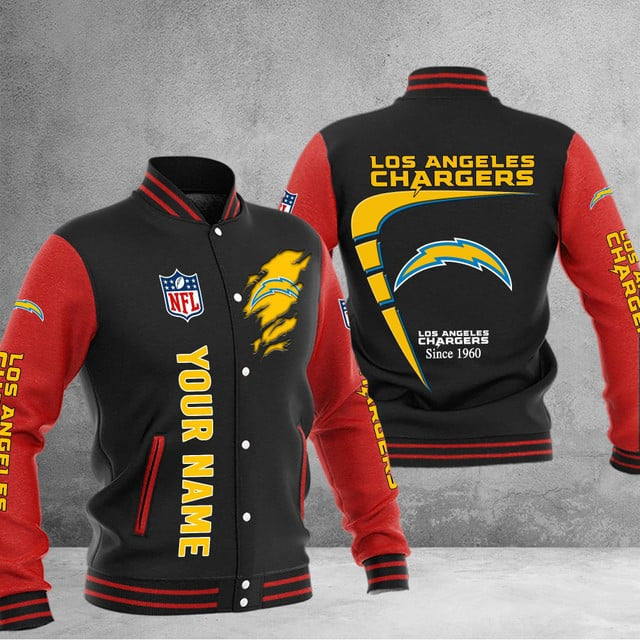 Los Angeles Chargers Custom Multicolors Button Jacket CJ43