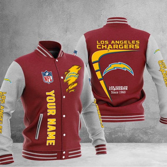 Los Angeles Chargers Custom Multicolors Button Jacket CJ43