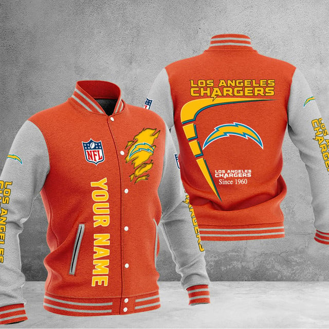 Los Angeles Chargers Custom Multicolors Button Jacket CJ43