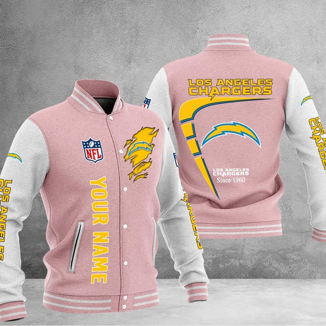 Los Angeles Chargers Custom Multicolors Button Jacket CJ43