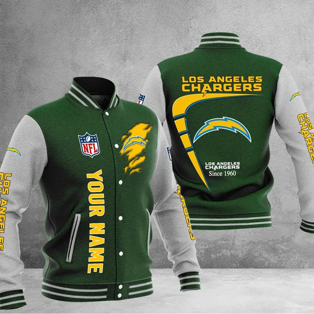 Los Angeles Chargers Custom Multicolors Button Jacket CJ43