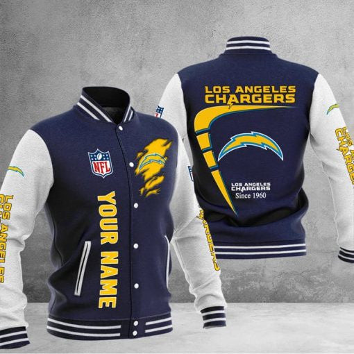 Los Angeles Chargers Custom Multicolors Button Jacket CJ43