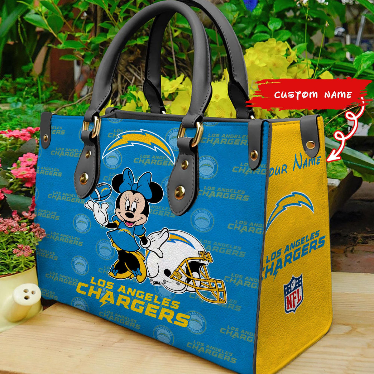 Los Angeles Chargers Personalized Leather Hand Bag BB380