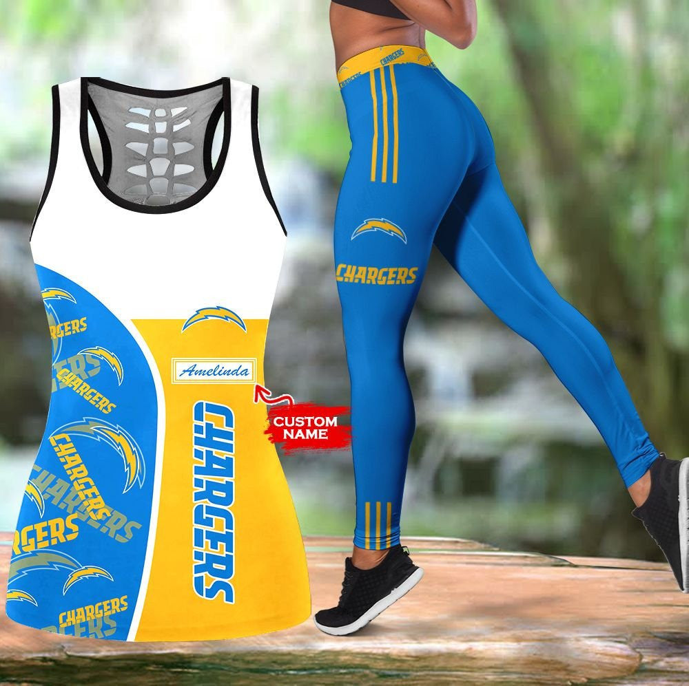 Los Angeles Chargers Personalized Leggings And Tank Top BG213