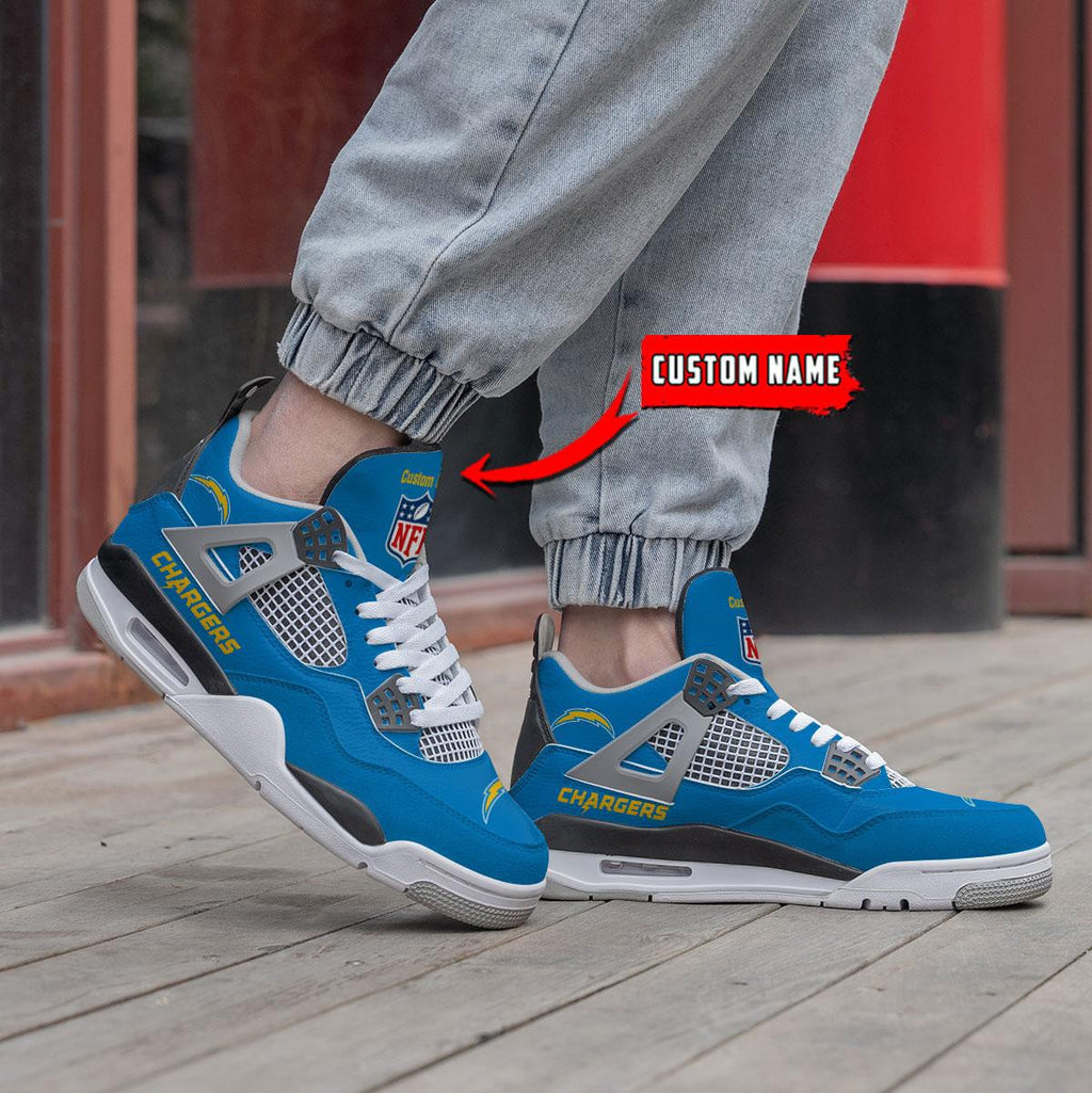 Los Angeles Chargers Personalized AJ4 Sneaker BG324