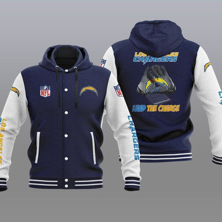 Los Angeles Chargers Hooded Baseball Jacket 17