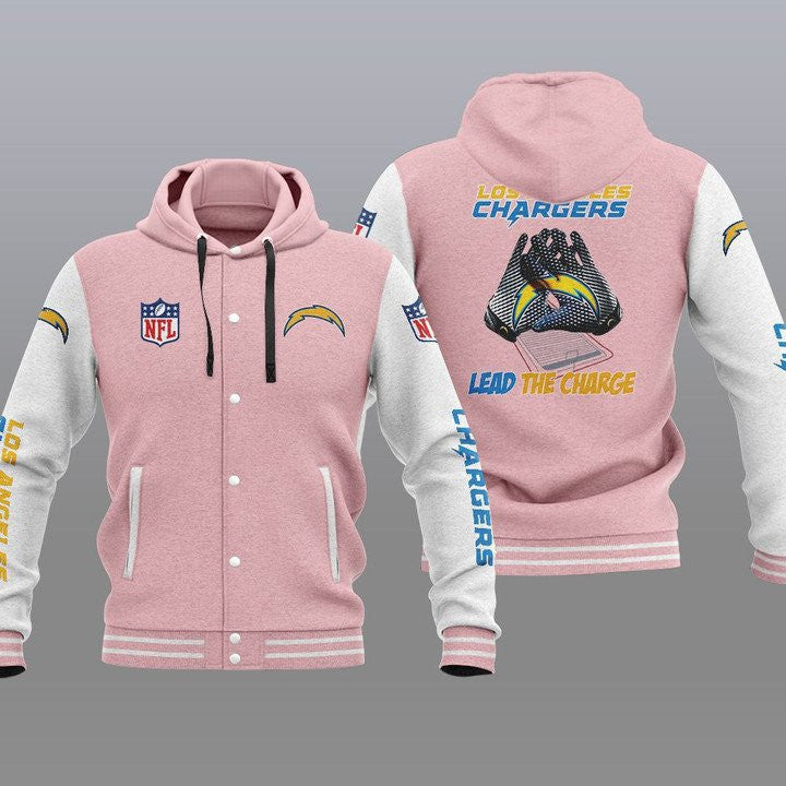 Los Angeles Chargers Hooded Baseball Jacket 17